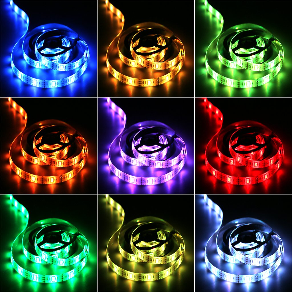 HIKENRI Battery Powered LED Strip Lights, 24-Keys Remote Controlled, DIY Indoor and Outdoor Decoration, 6.56ft Waterproof