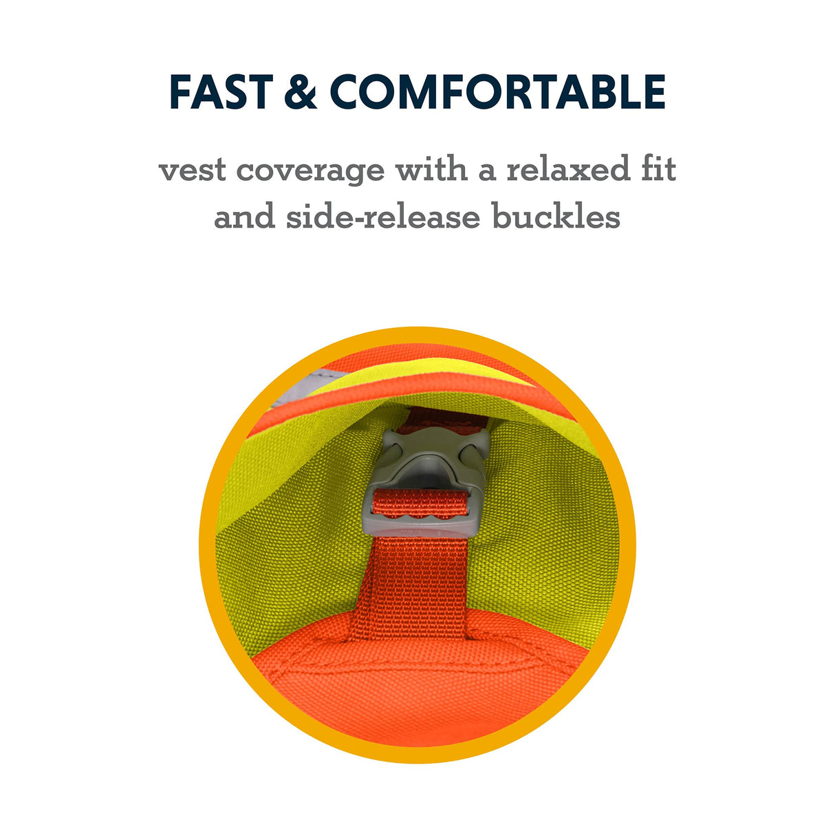 Ruffwear, Lumenglow High-Vis Dog Vest, Reflective Jacket with Water-Repellent Shell, Harness-Compatible Leash Portal, Side-Release Buckles, Back Light Attachment Loop, Blaze Orange, Medium