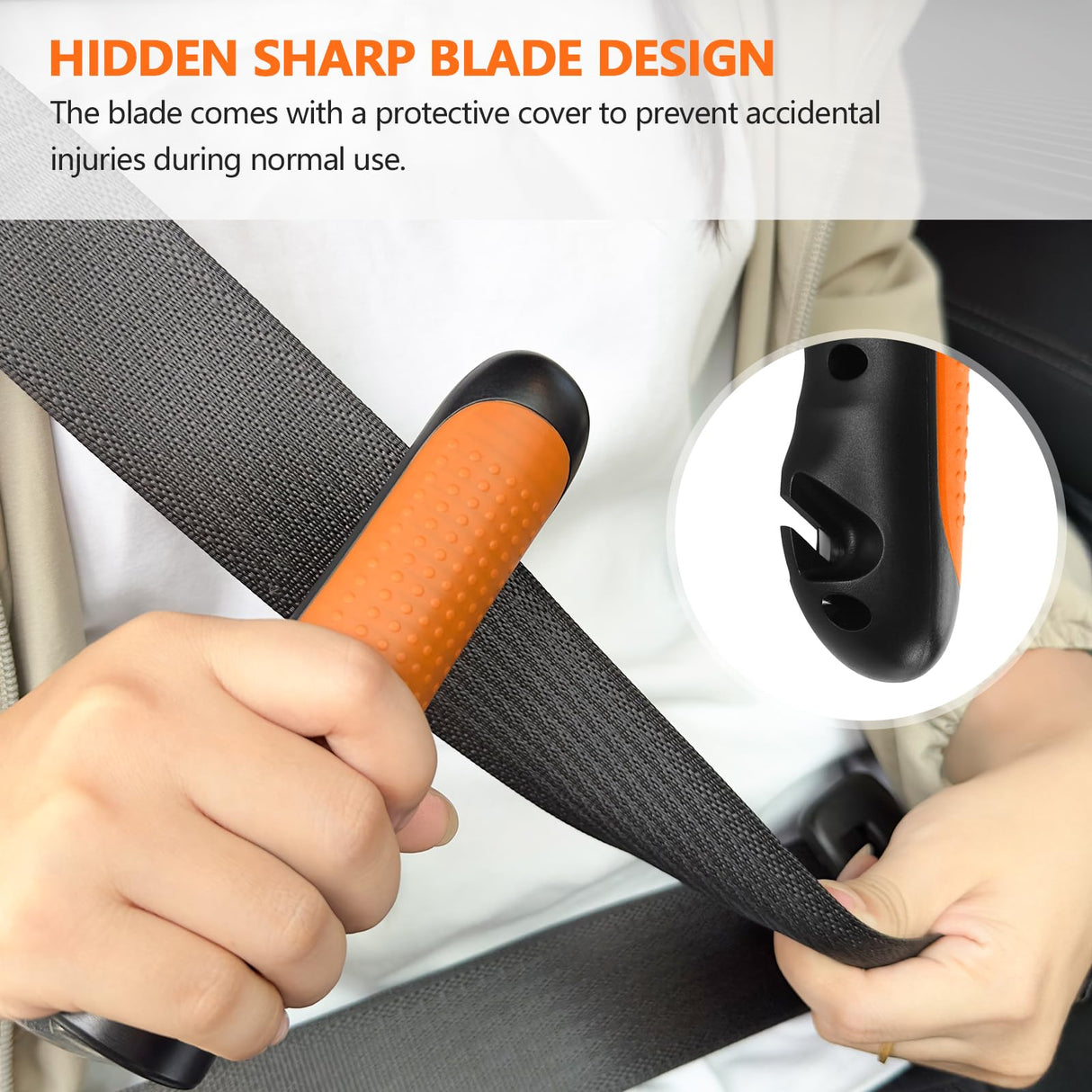 Kaiedos Car Door Handle for Elderly - 4 in 1 Auto Cane Portable Vehicle Support Handle Door Assist Bar, 2 Pack Car Handle Assist,Max Load: 500 Lbs, Anti-Slip Design (Orange)