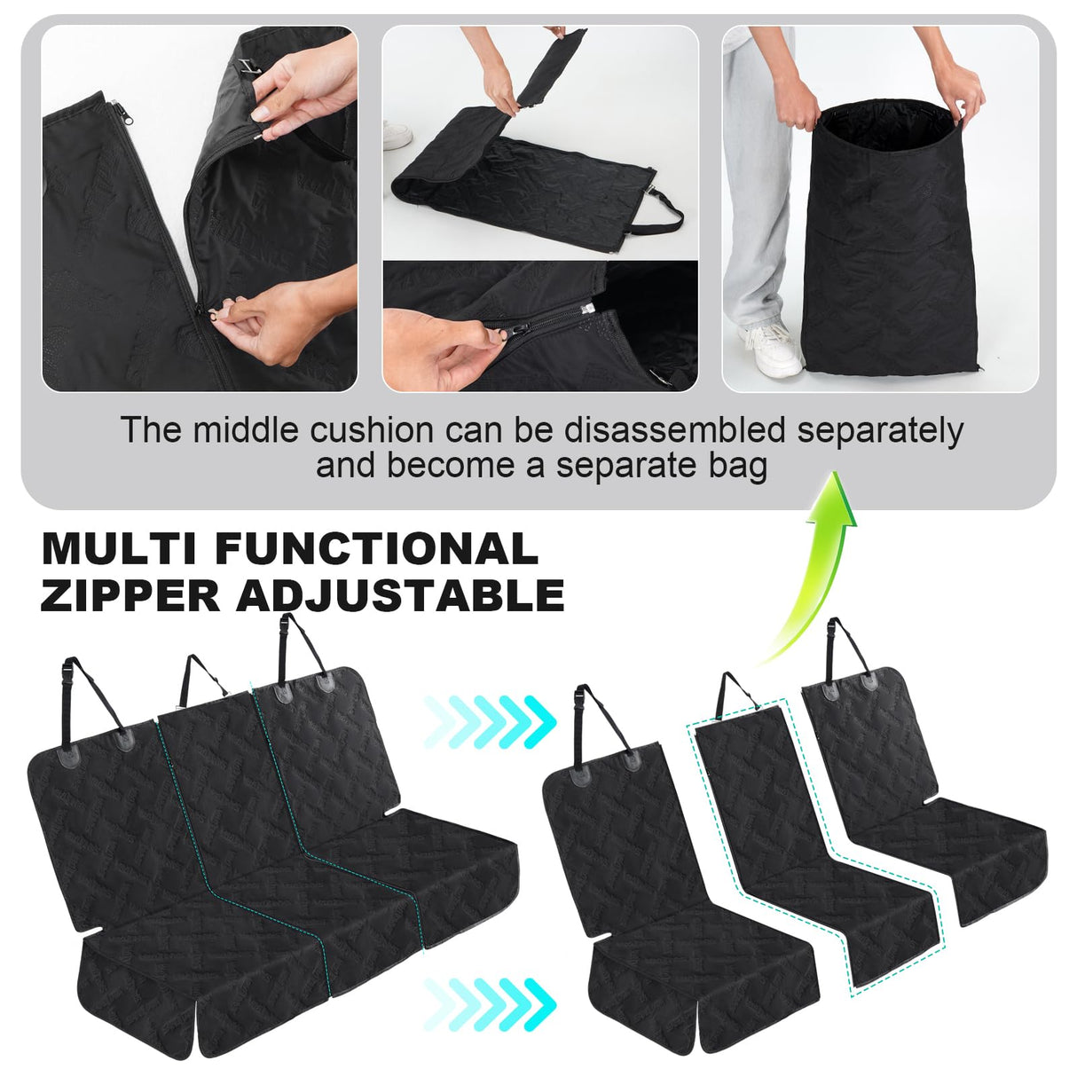 Sanqitara Dog Car Seat Cover for Back Seat, Waterproof & Scratch - Resistant Pet Seat Protector with Elastic Straps, Universal Fit for Ford F - Series/Toyota Tacoma/Ram Pickup & More Trucks