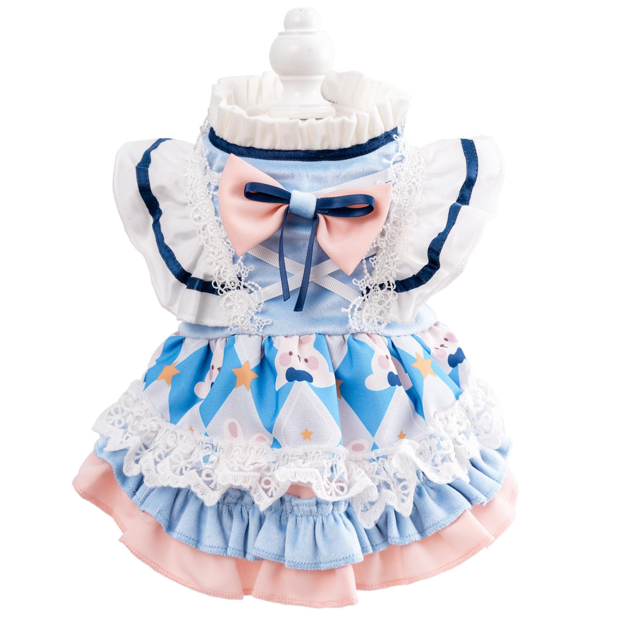 MengYu Small Dog Dress Cat Princess Costumes, Pet Birthday Clothes,Lolita Costume Dress for Puppy and Kitten,Velvet Pet Bodysuit Clothes for Daily,Anniversary,Indoor,Outdoor