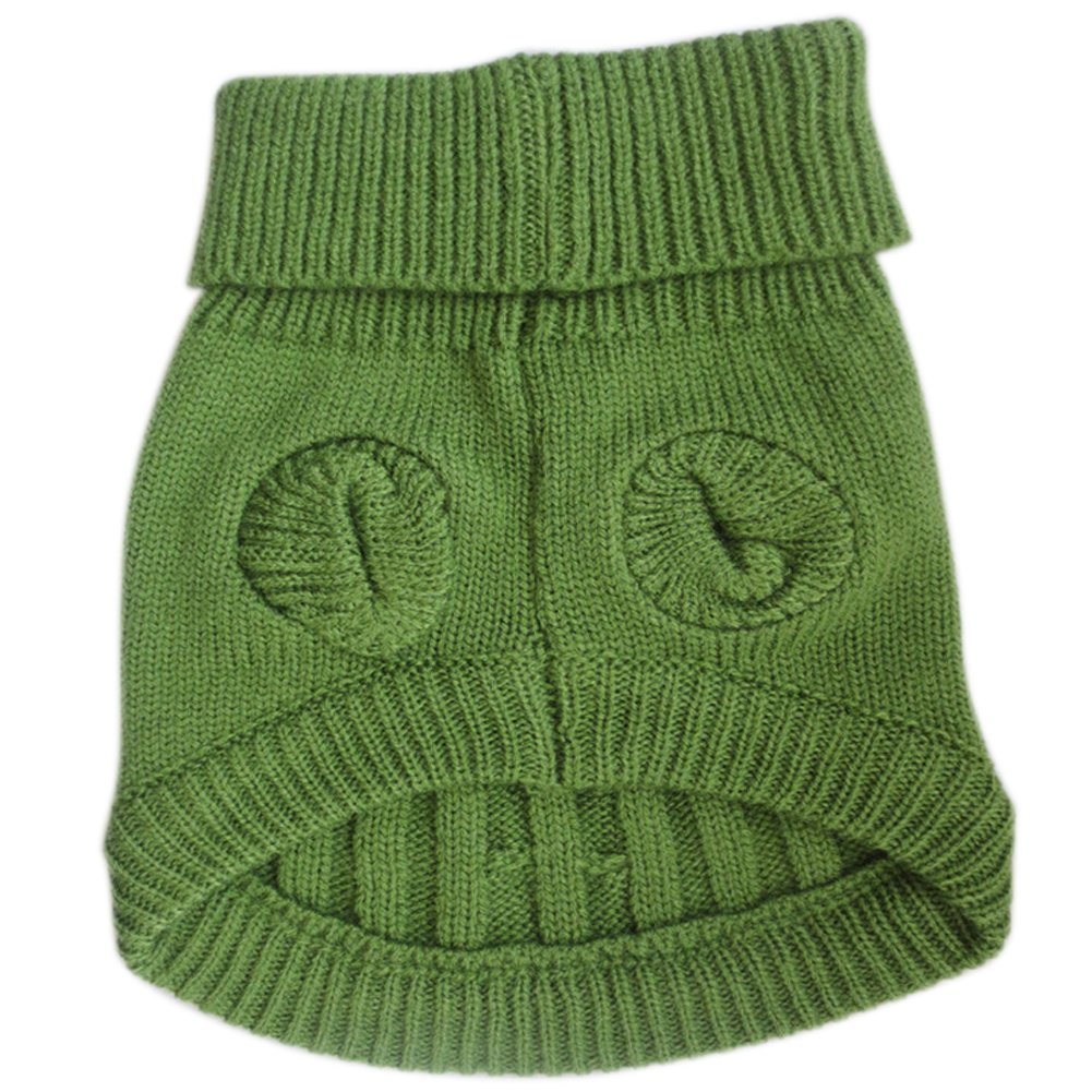 Tangpan Turtleneck Classic Straw-Rope Pro Pet Dog Sweater Apparel (Green,XL)