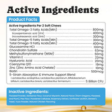 Load image into Gallery viewer, Omega 3 for Dogs – Salmon Oil for Dogs Skin & Coat Health, Fish Oil Supplement for Dog Shedding, Itch & Hot Spot Relief, Allergy Chews with EPA & DHA Fatty Acids for Skin & Joint Support - 180 Ct