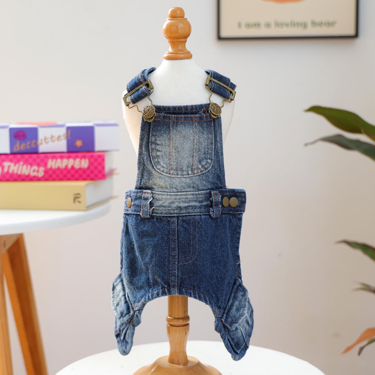 Dog Denim Overalls Clothes Puppy Jeans Bib Pants Costumes Small Dogs Jean Jacket Sling Jumpsuit Apparel Yorkie French Bulldog Chihuahua Dachshund Denim Onesies Pet Comfortable Jean Outfits