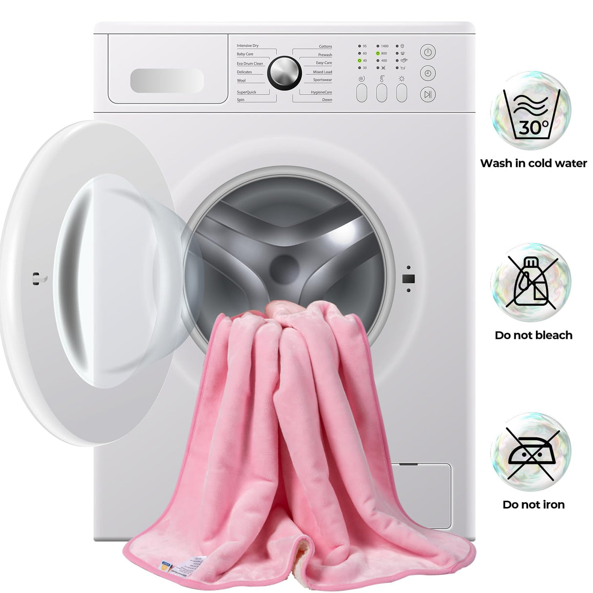 Sunheir Waterproof Dog Blankets for Extra Large Dogs - Cat Blanket Washable for Couch Protection, Soft Sherpa Fleece Puppy Throw Blanket to Prevent Urine Leaks & Protects Furniture, 50"X 60", Pink