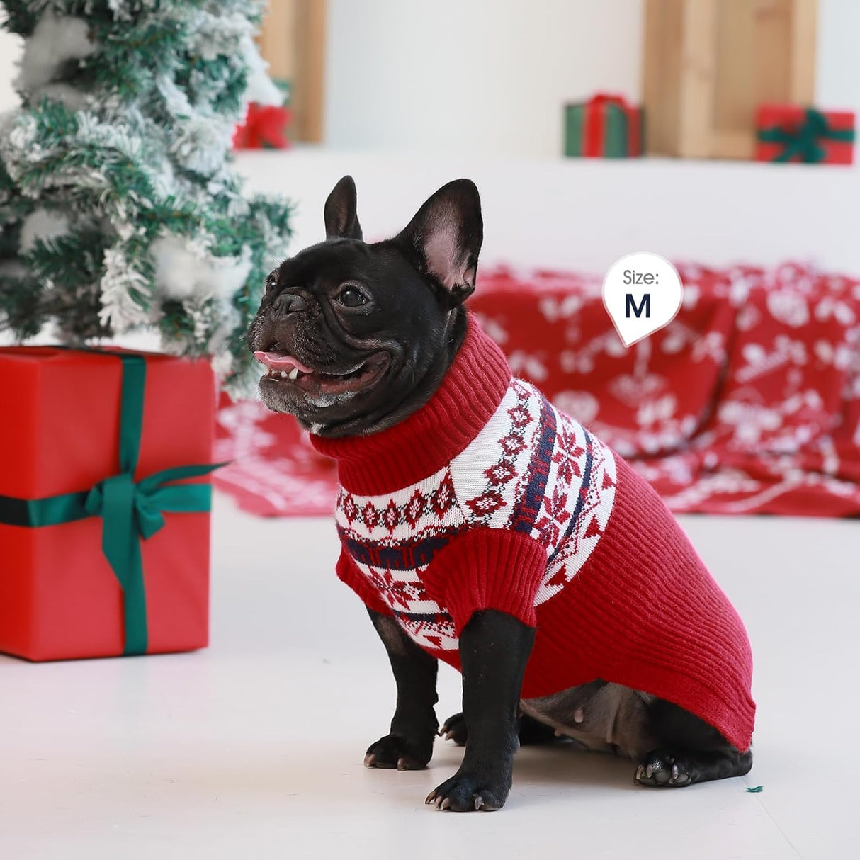 IECOii Extra Large Dog Sweater,Turtleneck Dog Sweater Larged Size Dogs,5XL Big Pet Christmas Knitwear Winter Clothes for Cold Weather,Girl and Boy Knit Sweatshirt for Great Dane,XXXXX-Large