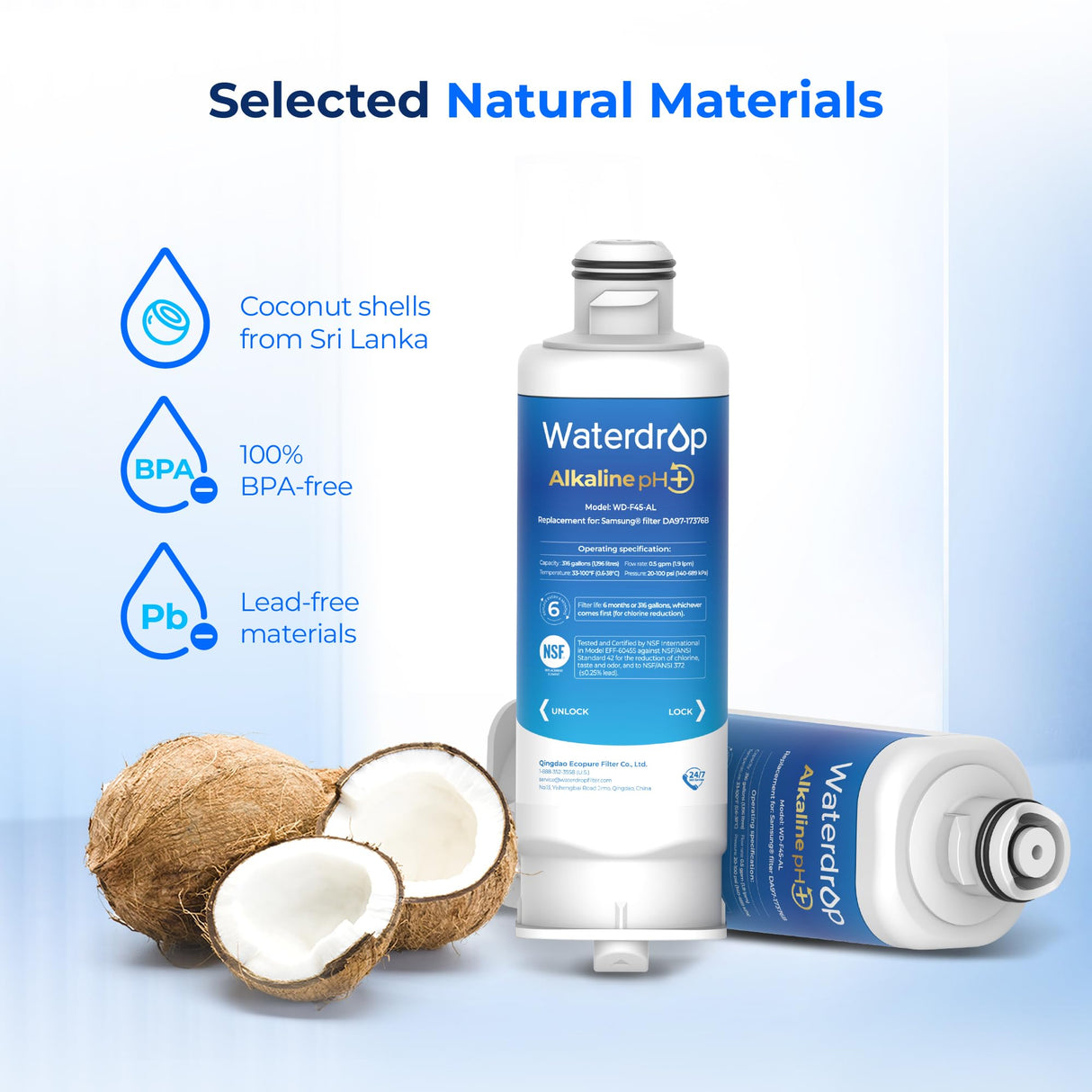 Waterdrop ๐๐ฅ๐ค๐๐ฅ๐ข๐ง๐ DA97-17376B Water Filter, ๐๐ง๐ก๐๐ง๐๐๐ฌ ๐ฉ๐, Replacement for Samsungยฎ HAF-QIN/EXP, DA97-08006C, RF28R7201SR, RF28R7351SG, 2 Filters