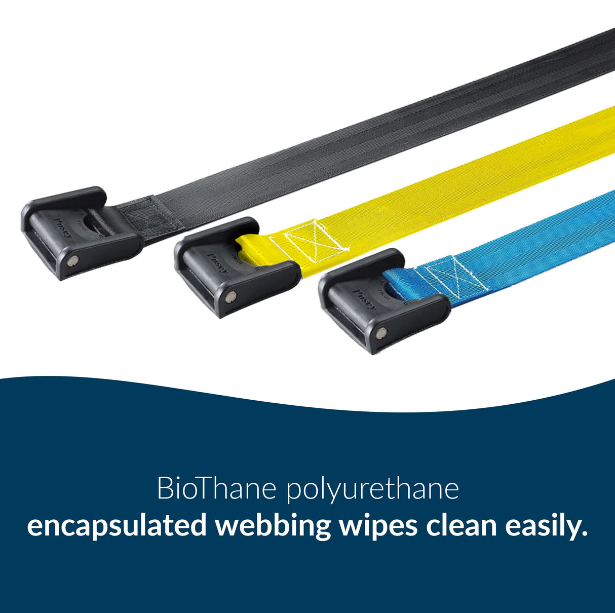 Posey 6546BL Premium EZ Clean Gait Belt with Spring-Loaded Buckle, Blue, 80"