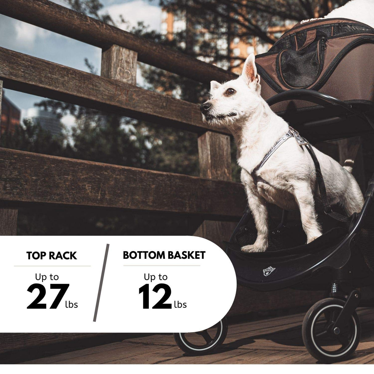 One for Pets 3-in-1 Luxury Pet Carrier, Booster Seat and Stroller for Small and Medium Size Dogs and Cats, No Assembly Required, Black (Chickadee)