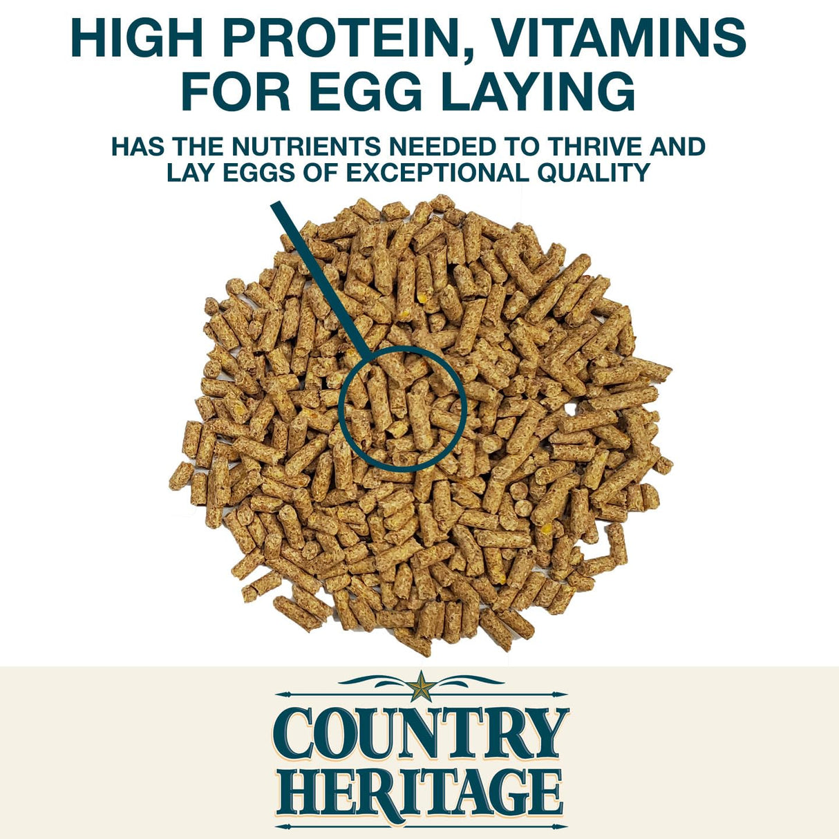 Country Heritage Hen Egg Layer Pellet 50lbs - 16% Protein Chicken Feed for Increased Egg Production & Strong Eggshells, High Protein