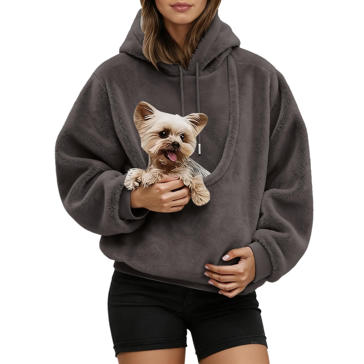 Pet Pouch Hoodies,Oversized Sweatshirt With Pocket Front Carry Pouch For Small And Cats,Puppy Kitten Dogs Holder 6 Bronze