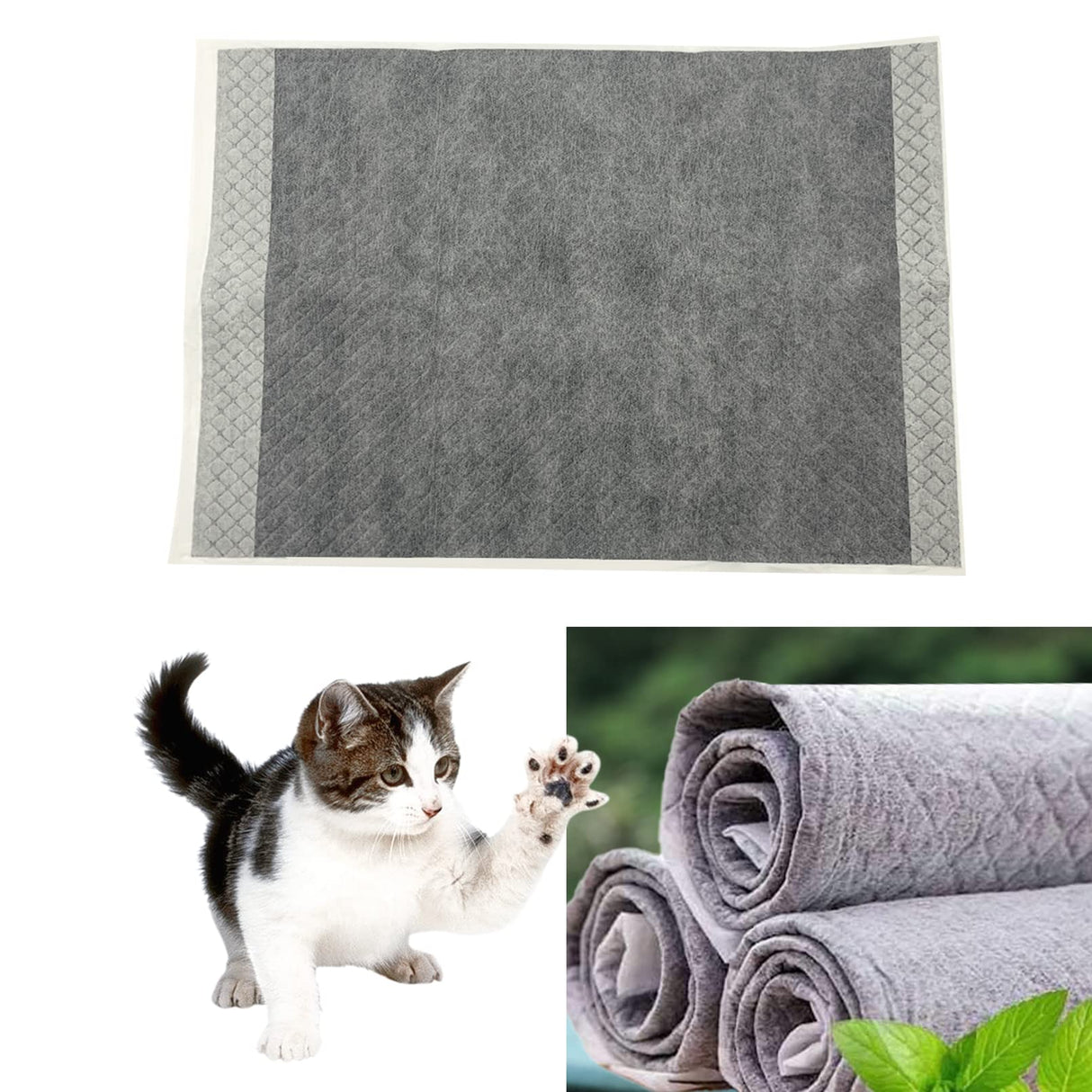 MUYG 100 Pcs Rabbit Pee Pads,Puppy Potty Training Pad Small Animals Super Absorbent Disposable Cage Liners Bamboo Charcoal Quick-Dry Mats for Rabbits Hedgehogs Chinchillas Cats Dogs(13x18In)