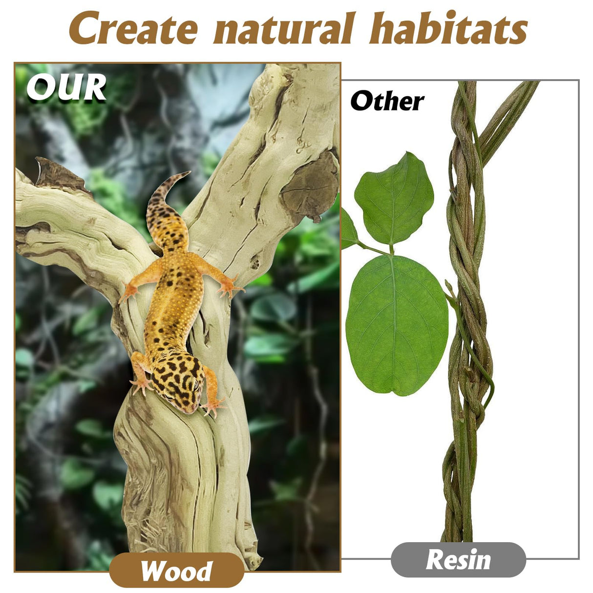 VCEPJH Large Snake Climbing Branch Decor 15.5 in Natural Reptile Wood Cork Log Bearded Dragon Tank Accessories Tree Trunk for Chameleon Gecko Ball Python Frog