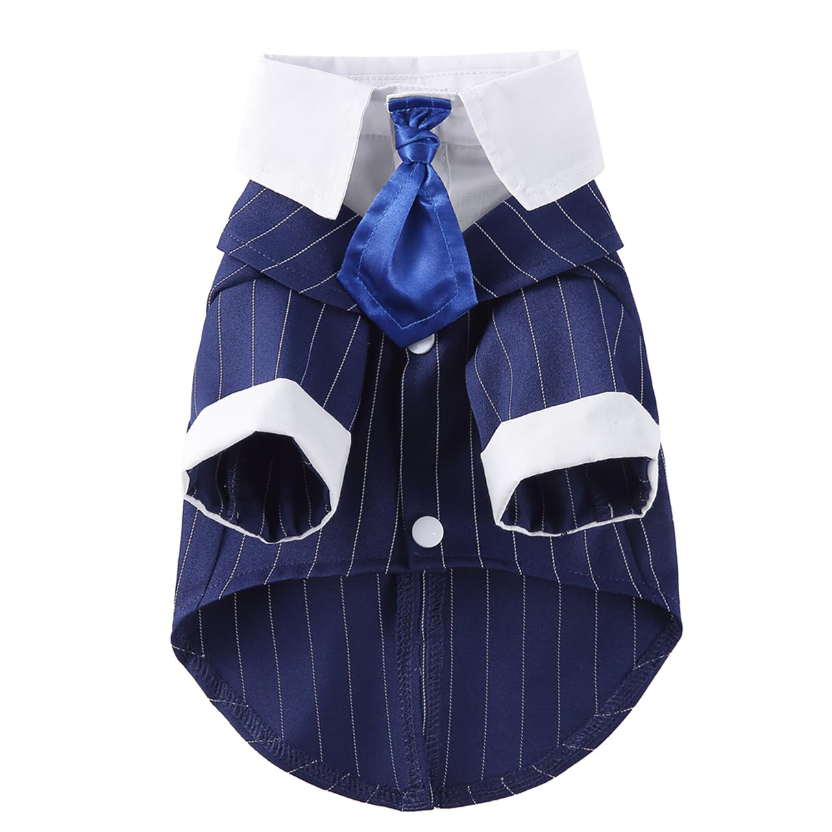 GabeFish Pets Wedding Jackets Suit for Dogs with Bow Tie Puppy Cat Formal Clothes Shirt Tuxedo (BlueStriped, S (Chest 12.9in/33cm)