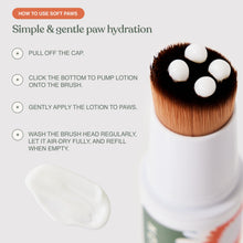 Load image into Gallery viewer, Dandylion Soft Paws Lotion with Brush | Dog Paw Balm & Paw Butter | Hydrating, Vet-Approved, Lick-Safe, Fragrance-Free | pH-Balanced for Itchy, Dry, Cracked Dog Paws | 0.6 fl oz