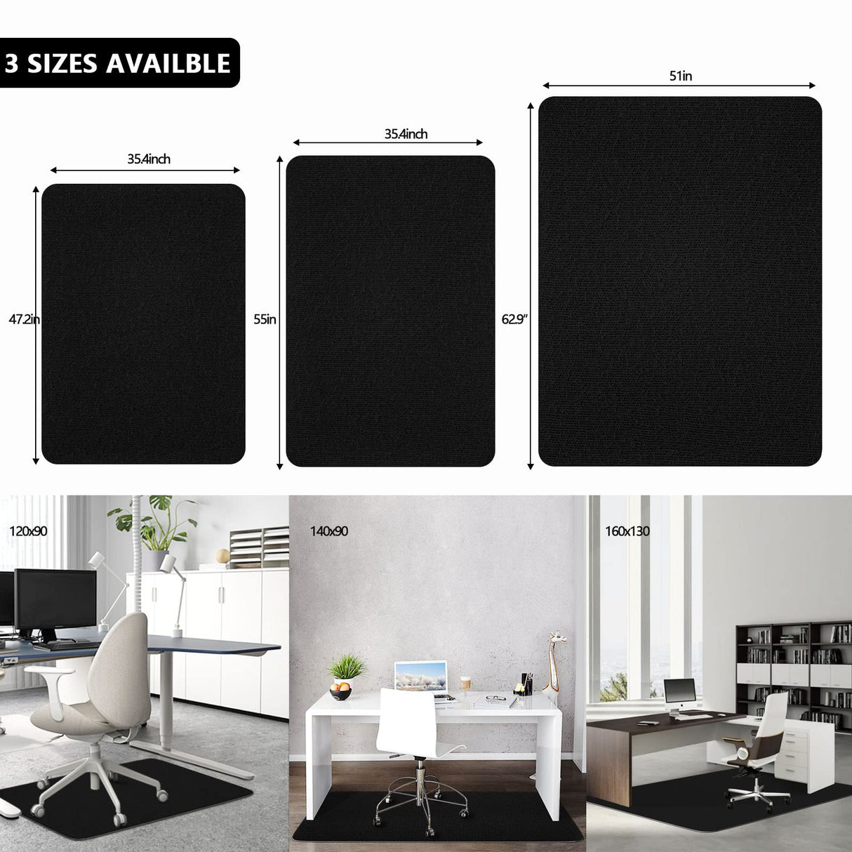 Floor Mat for Office Chair Desk Chair Mat for Carpet Desk Mat for Carpeted Floors Office Rug Hriiiiya Office Chair Mat Floor Protector for Carpeted Version Desk Carpet Anti Slip Rug Pad Hardwood