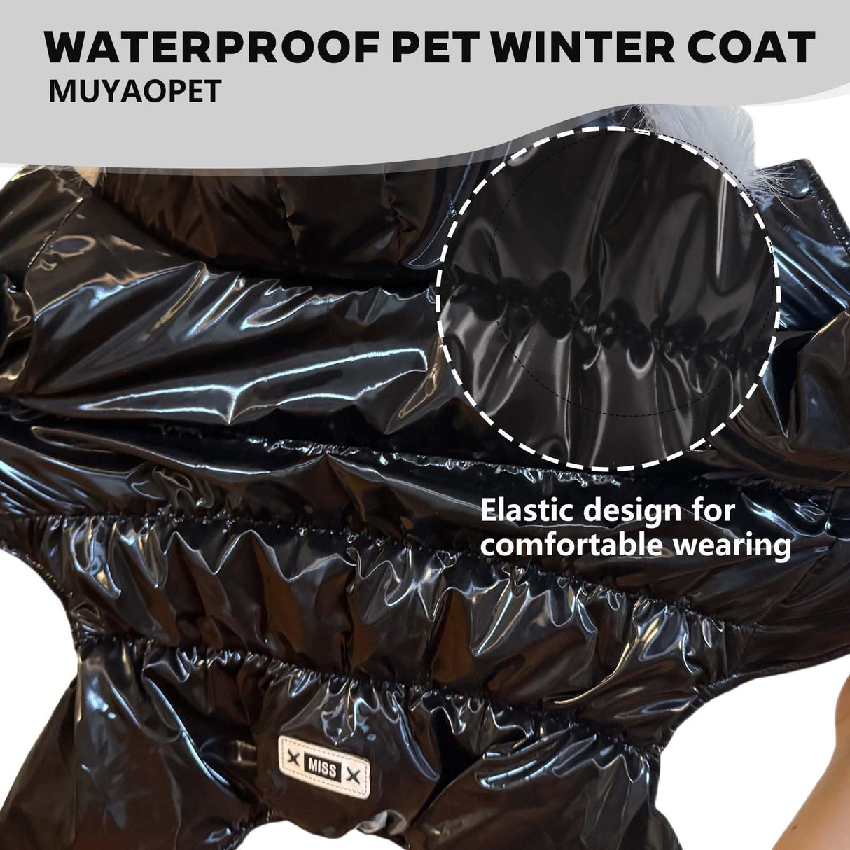 MUYAOPET Waterproof Pet Clothes for Dog Winter Warm Jacket Coat Dog Hooded Jumpsuit Snowsuit(XXL, Black)