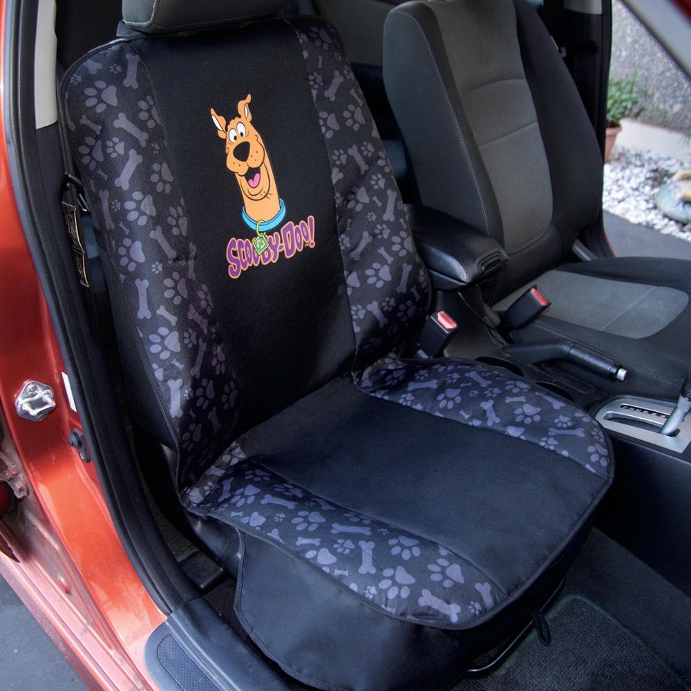 BDK Scooby Doo Waterproof Car Seat Cover for Dogs, Front Seat– Heavy Duty Black Oxford Automotive Front Seat Cover for Pets, Interior Covers for Auto Truck Van SUV