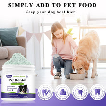 Load image into Gallery viewer, TTsiya Dog Teeth Cleaning Powder, Pet Dental Powder -Dental Care, Dogs Breath Freshener with Probiotics for Tartar & Reduces Plaque & Bad Breath Teeth Cleaning for Small, Medium, Large Dogs 100g
