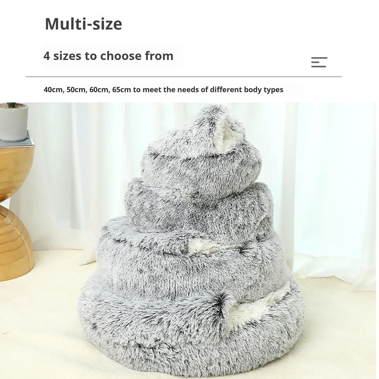 Cozy Cocoon Dog Bed, Cocoon Dog Bed, Cozy Cocoon Pet Bed for Dogs,Cozy for Indoor Cats or Small Dog beds, Soothing Pet Beds Doughnut Calm Anti-nxiety Dog Bed - Waterproof Bottom Washable ,25.6IN,Brown