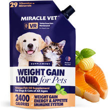 Load image into Gallery viewer, Miracle Vet High-Calorie Weight Gainer for Dogs & Cats - Multivitamin Nutritional Supplement Gel, Omega Fish Oil, Calcium - Puppy, Senior, Prenatal Cat & Dog Vitamins, Supplements for Weight Gain