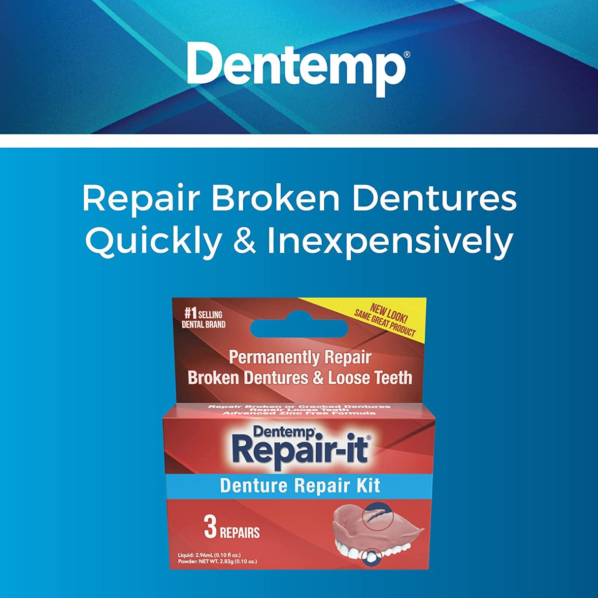 Dentist On Call Repair-It Denture Repair Kit, Zinc Free 1 kit