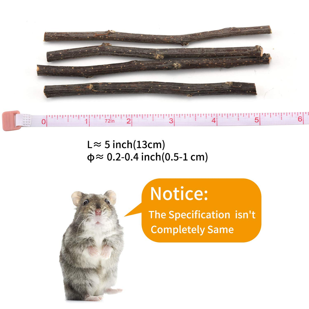 CHUHUAYUAN Natural Apple Sticks, 500g Treats Food for Small Animals, Chew Toys for Chinchilla Guinea Pigs Rabbit Squirrel Hamster Bunny