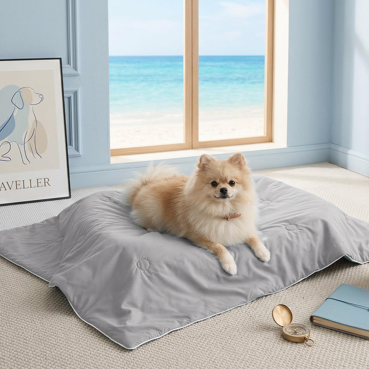 Soulbond Cooling Blanket for Medium Dogs - Q-MAX>0.45, Washable Pet Throw Blanket for Cats & Puppies, Breathable Pets Self-Cooling Blanket Furniture Protector for Couch, Sofa (29x40 Inch, Dark Gray)