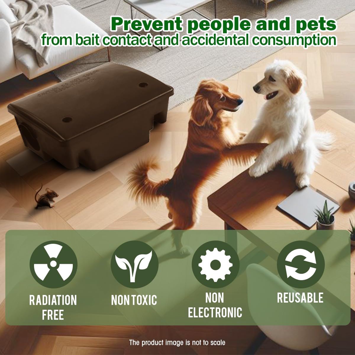 Large Rat Bait Stations 4 Pack, Effective Mouse Bait Station for Home Garden and Outdoors, This Rodent Bait Station Keeps Children and Pets Safe (Bait is not Included)