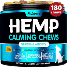 Load image into Gallery viewer, Hemp Calming Chews for Dogs with Anxiety and Stress - 180 Soft Dog Calming Treats - Dog Anxiety Relief - Storms, Fireworks, Thunder, Barking, Separation Aid - Valerian Root - L-Tryptophan - Hemp Oil