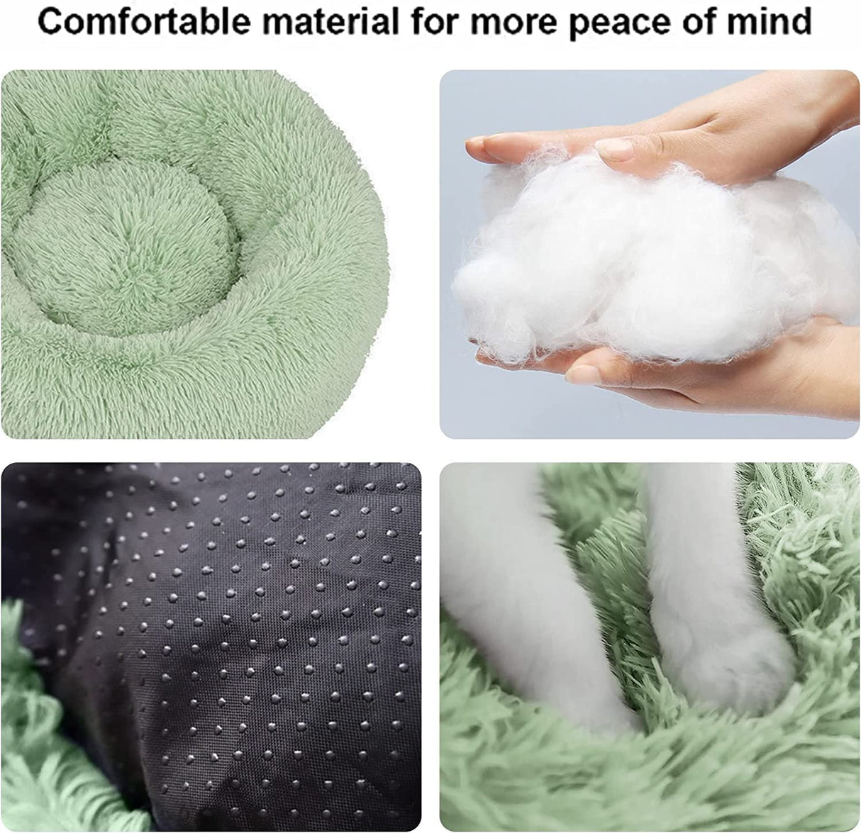 Nisrada Dog Bed for Small Medium Large Dogs Cats, 20 inch Calming Washable-Round Cozy Soft Pet Bed for Puppy and Kitten with Slip-Resistant Bottom