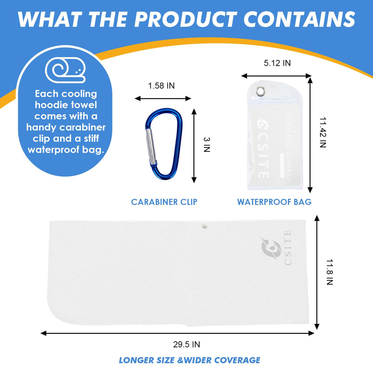 CSITE Cooling Hoodie Towels for Neck and Face, UPF 50 Sun Protection & Instant Cooling, Ice Towels for Hot Weather, Soft Breathable Towel for Sport, Work Out, Gym, Camping & More Activities