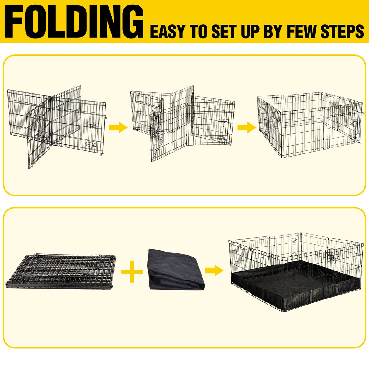 Aivituvin Rabbit Playpen Pet Pen Small Animal Cage with Waterproof Liner - Extension Playpen