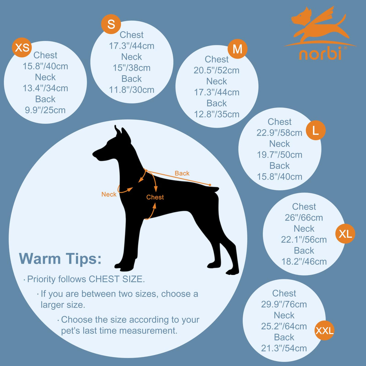 Norbi Dog Coat for Small Dogs, Winter Jacket with Built-in Harness, Water-Resistant Windproof Reflective Warm Adjustable Dog Clothes for Small Medium Dogs, Easy On Back Zipper
