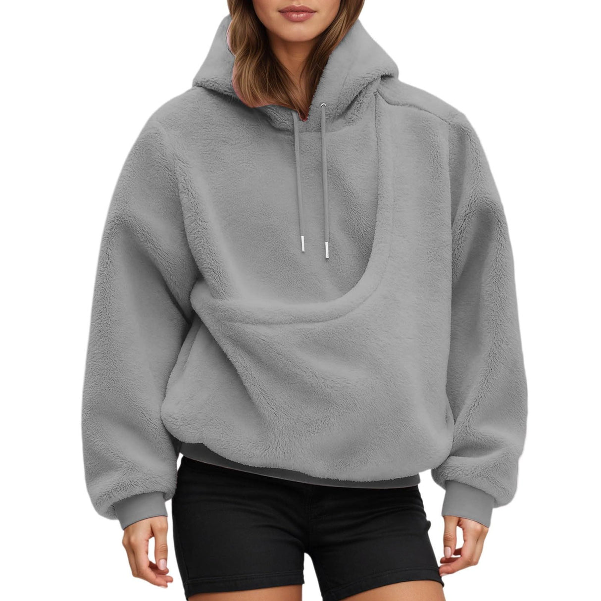 Dog Pouch Hoodie,pet care Hoodie Pet Carrier Sweatshirt With Dog Pouch Large Pocket Fleece Oversized Long Sleeve Pullover Animal Puppy Kitten Dogs Holder Light Gray,Xxl