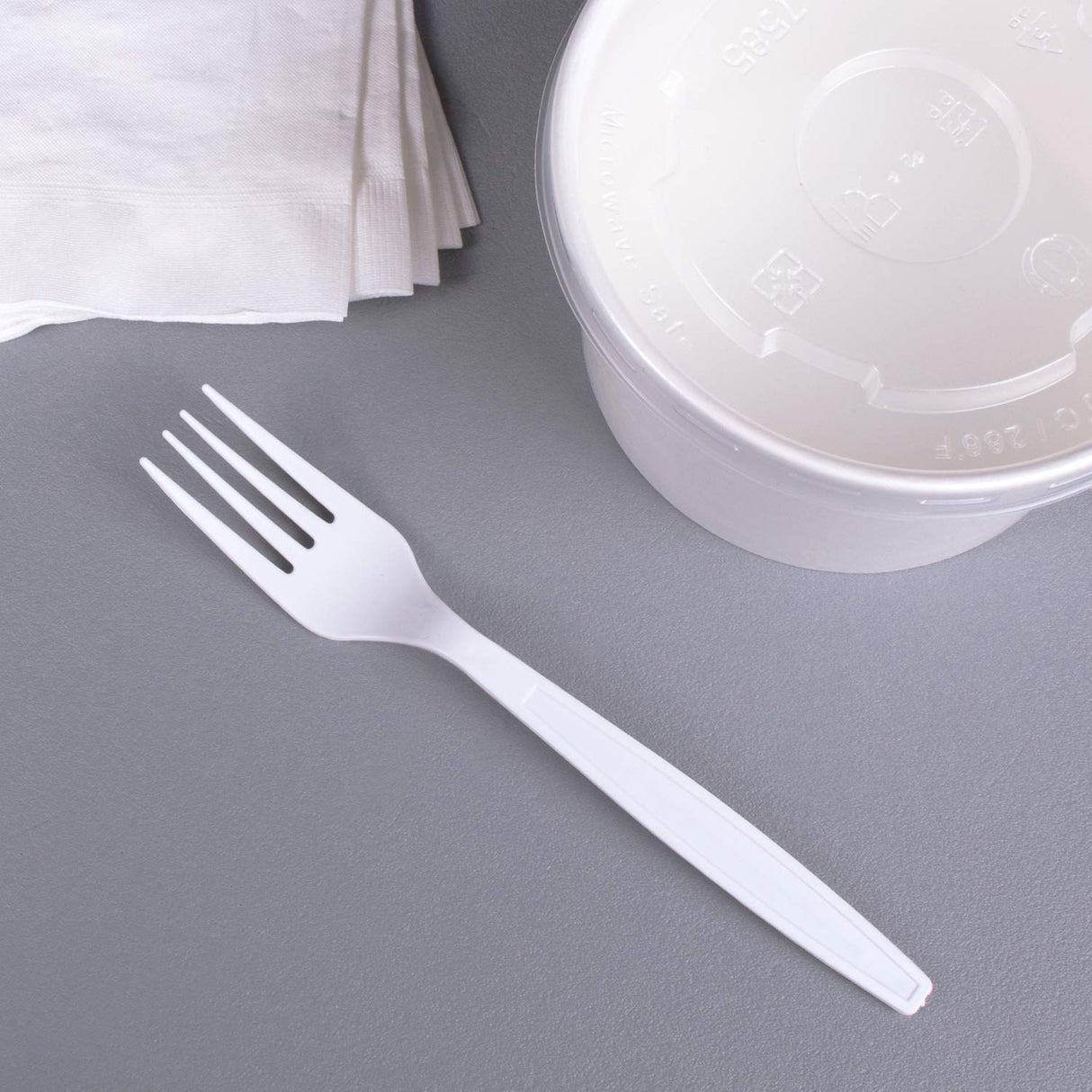 Karat U3530W 7" Poly-Wrapped Heavy-Weight Disposable Fork, White (Pack of 1000)