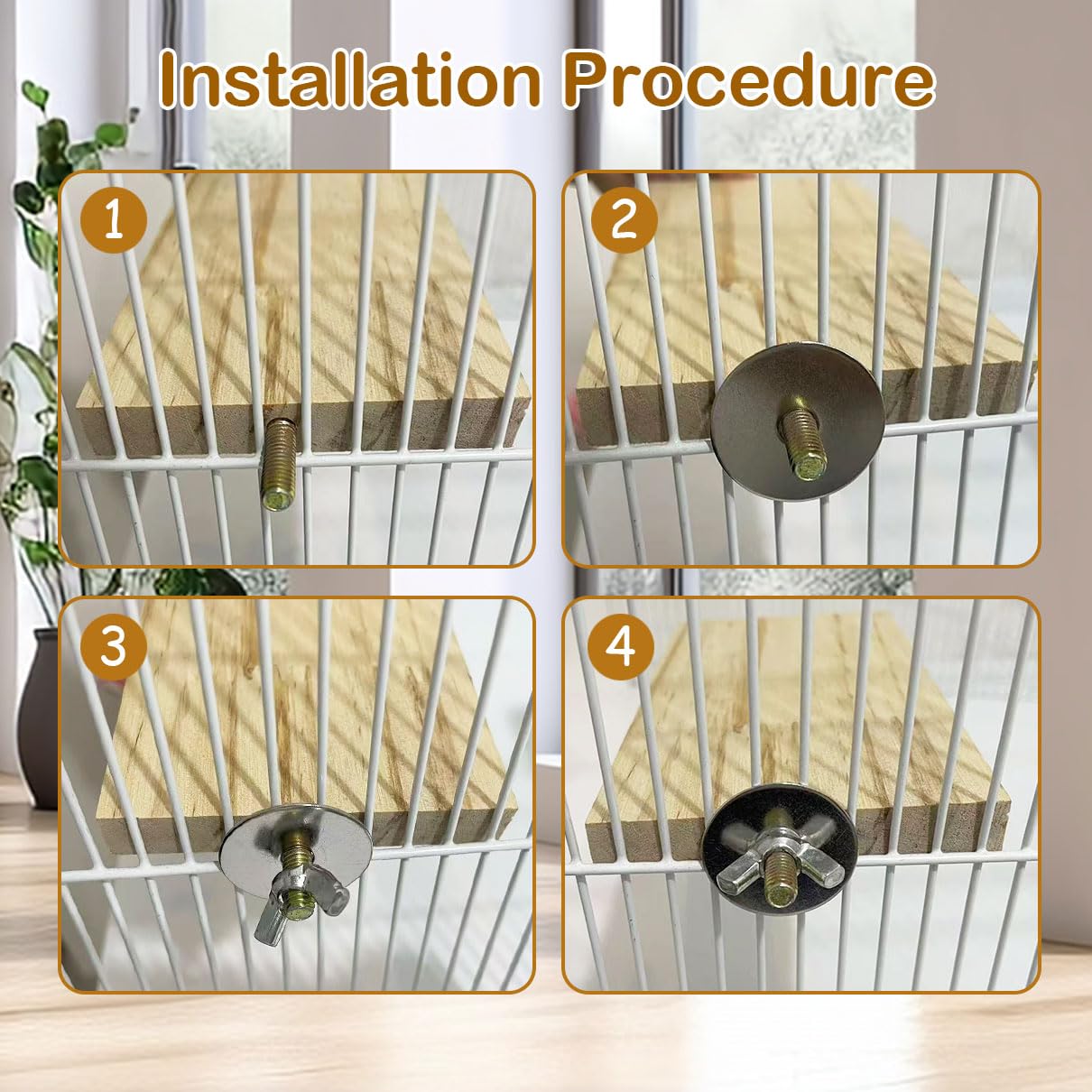 Niwaes 7 Pcs Chinchilla Ledges Wood Sets, Hamster Wooden Stand Platform with Lava Ledge Blocks Chew Toys Small Animal Cage Accessories for Rat Gerbil Guinea Pig Parrot Chipmunk Squirrel Mouse