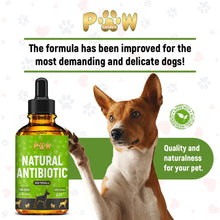 Load image into Gallery viewer, Dog Antibiotics for Infections, Cough, & Teeth Moments | Natural Antibiotics for Dogs with UTIs | Dog Allergy Relief & Canine Breath Treatment in 1 Bottle | Organic | 2 Oz
