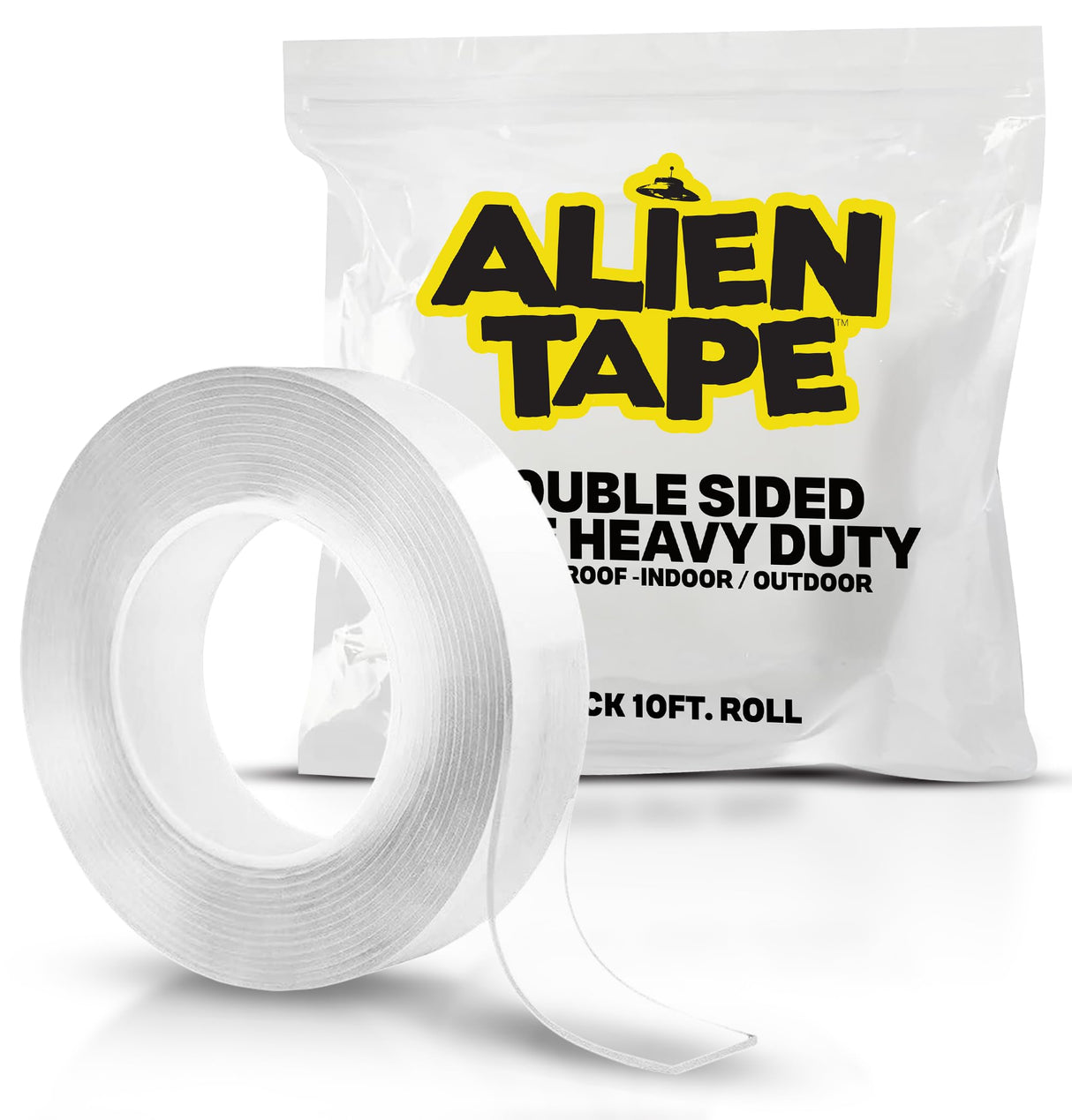 ALIEN TAPE Double Sided Tape Heavy Duty, Nano Tape, Double Sided Mounting Tape, Heavy Duty Double Sided Tape for Walls, Wall Tape, Clear Adhesive Tape for Poster Photo Wall DΓ©cor As Seen on TV 10 Feet