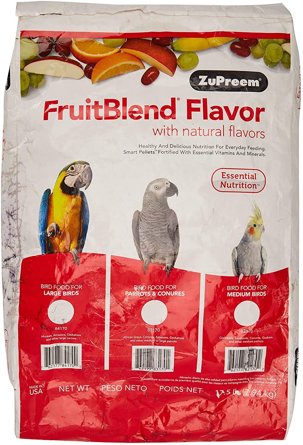 Zupreem 230335 Fruitblend Large Parrot Food, 17.5-Pound