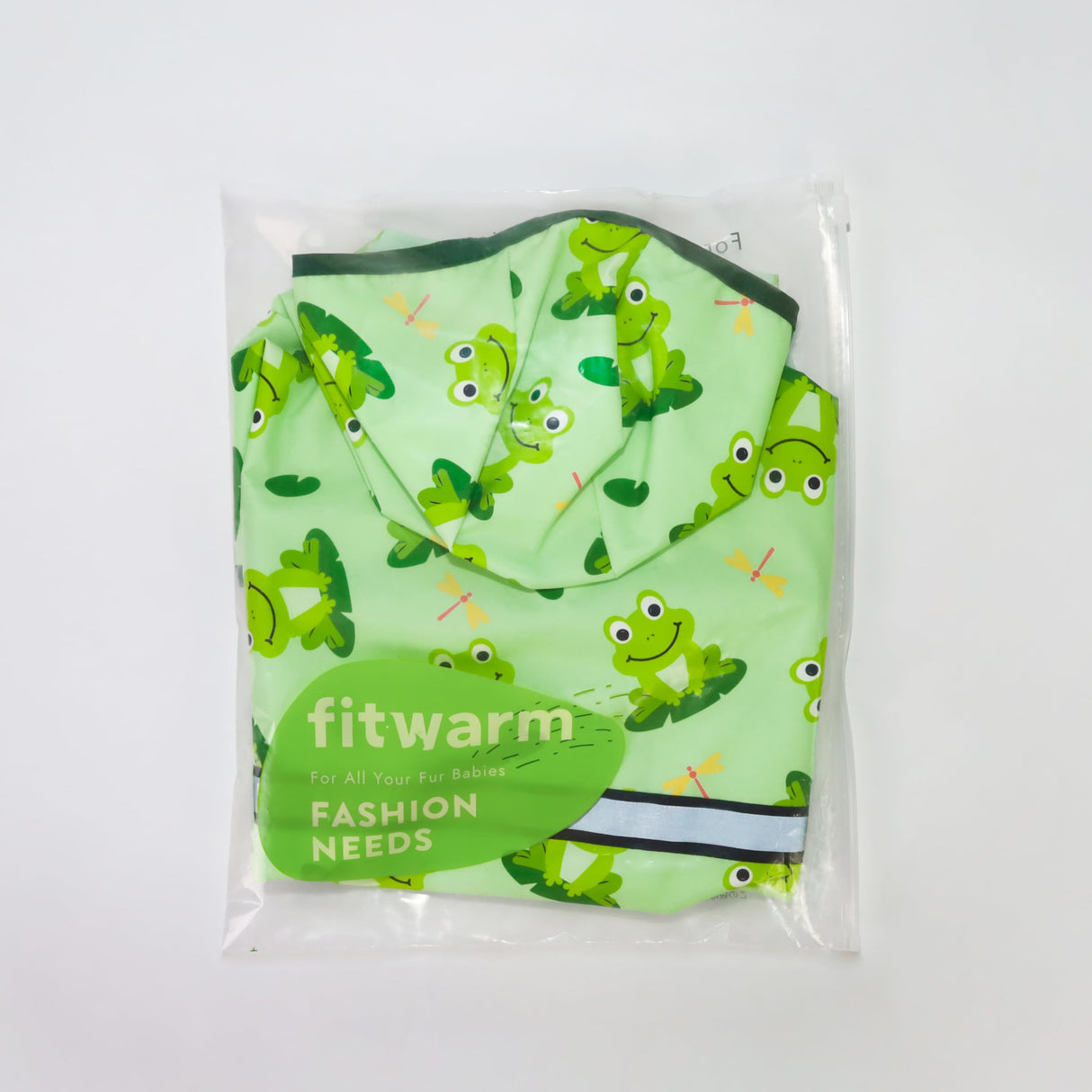 Fitwarm Funny Frog Dog Raincoat with Hood, Waterproof Rain Jacket for Small Dogs Boy Girl, Reflective Pet Poncho with Harness Hole, Packable, Adjustable, Green, XXL