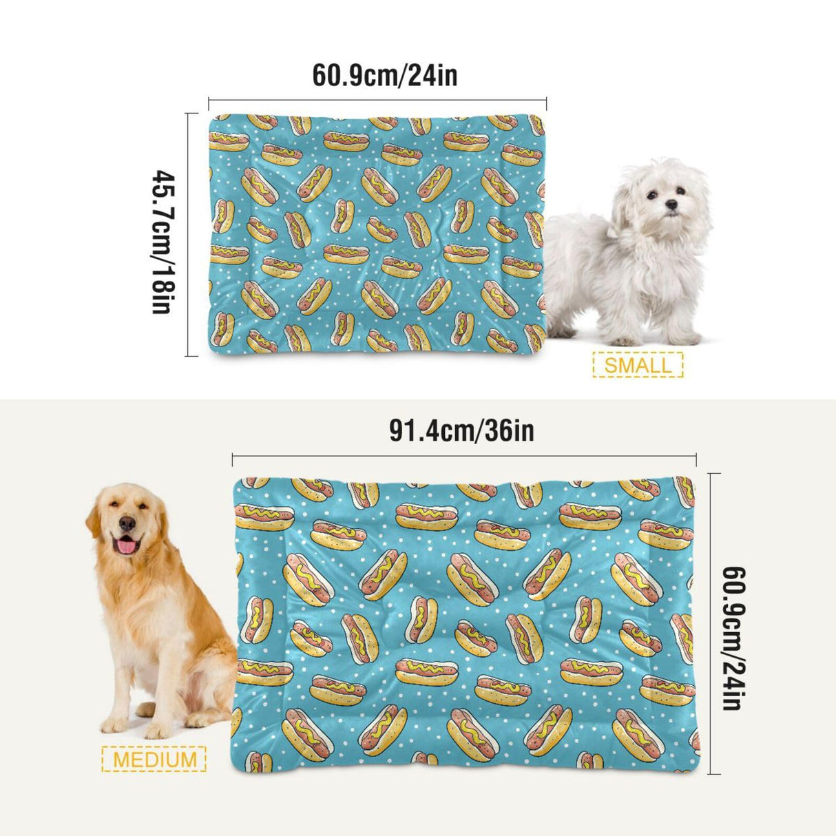 Sletend Pet Bed Hot Dog Dog Bed Mat Absorbing Non Slip Pad Pet Sleeping Mat for Small, Medium, and Large Dogs Puppy Cat 36 in x 24 in