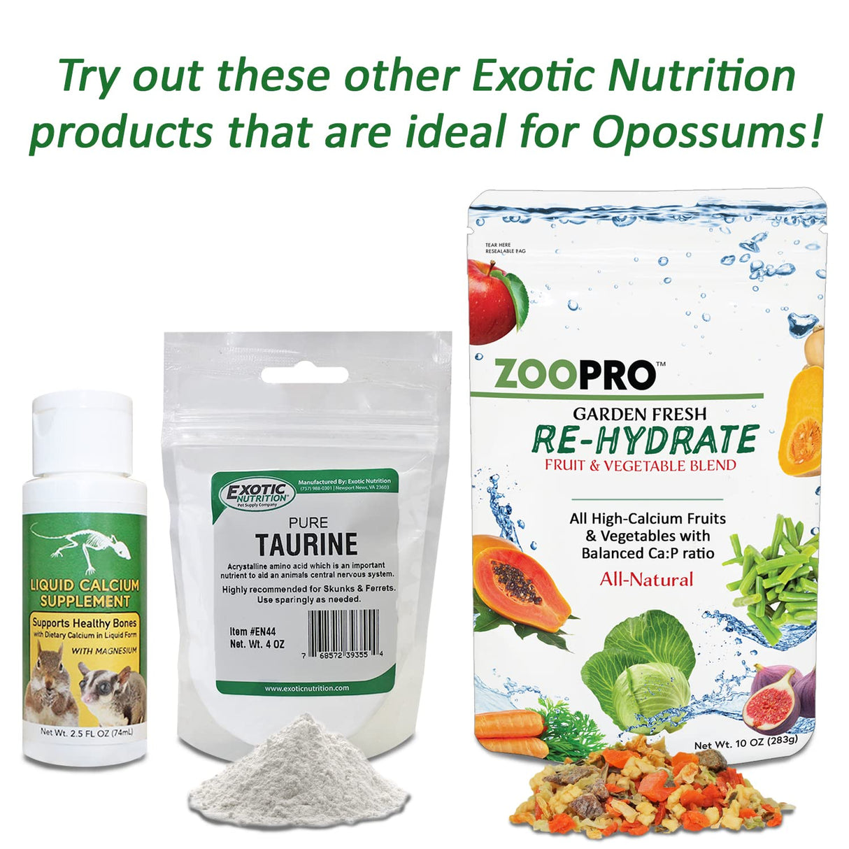 Exotic Nutrition Opossum Complete - Nutritionally Complete Healthy Pellet Diet - Food for Short-Tailed & Virginia Opossums (15 lb.)