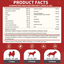 Load image into Gallery viewer, NATURE TARGET Glucosamine for Dogs, Joint Supplement with Chondroitin, MSM, Omega-3, Hemp for Pain Relief, Hip & Joint Chews for Dogs with Calcium for Bone Health, 120 Soft Chews