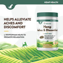 Load image into Gallery viewer, NaturVet Hemp Aches & Discomfort Plus Hemp Seed for Dogs, 60 ct Soft Chews, Made in The USA