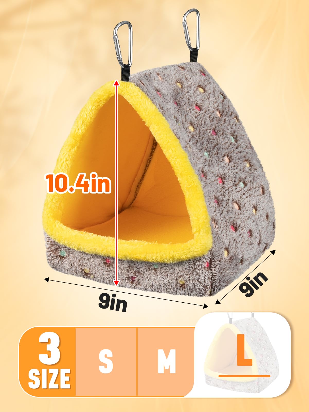 Large Winter Warm Bird Nest House, Comfortable Bird Bed for Cage with Mat, Hanging Hammock Shed Hideaway Hut Gift for Macaws African Grey Amazon Parrots