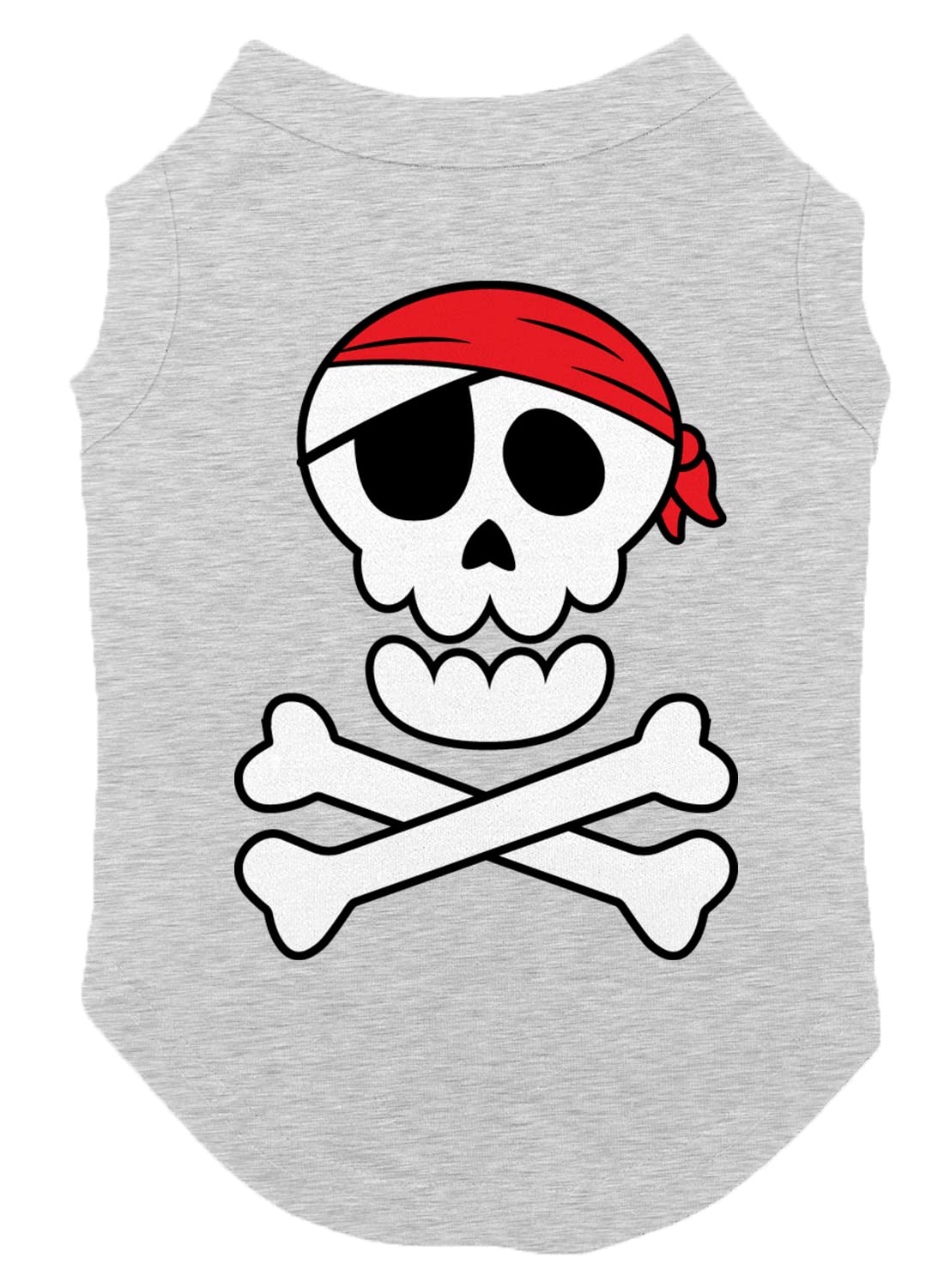 Pirate Skull & Crossbones - Dog Shirt (Light Gray, Medium)