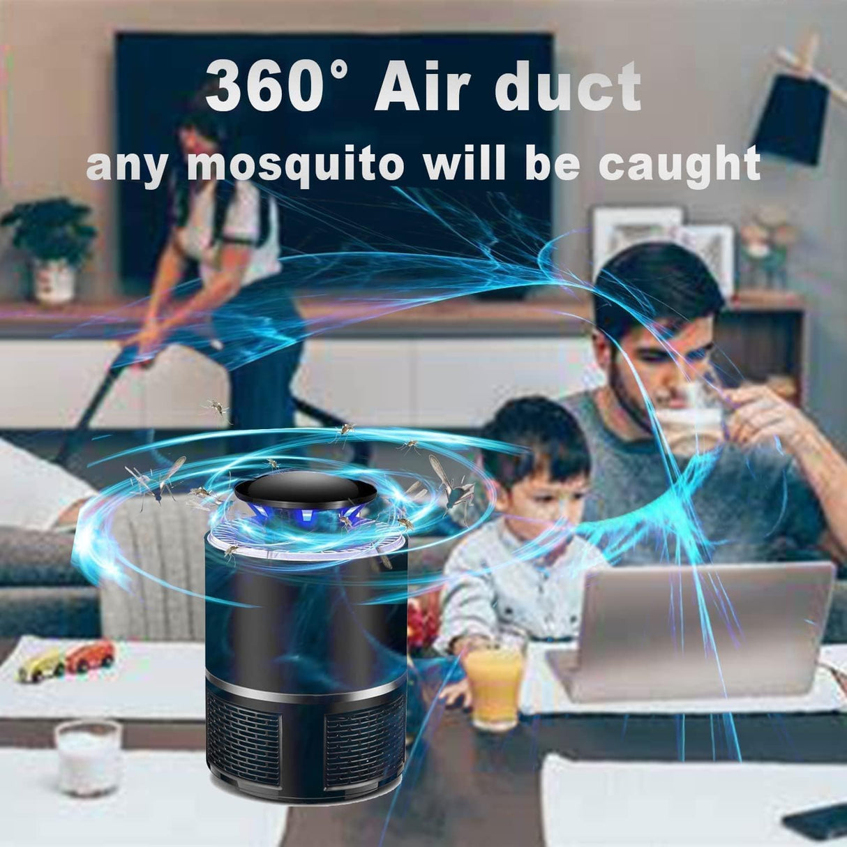 BRIRILINE Bug Zapper, Electric Mosquito & Fly Zappers/Killer - Insect Attractant Trap Powerful Bug Zapper Light, Hangable Mosquito Lamp for Home, Indoor, Outdoor, Patio (Black),(SDB)