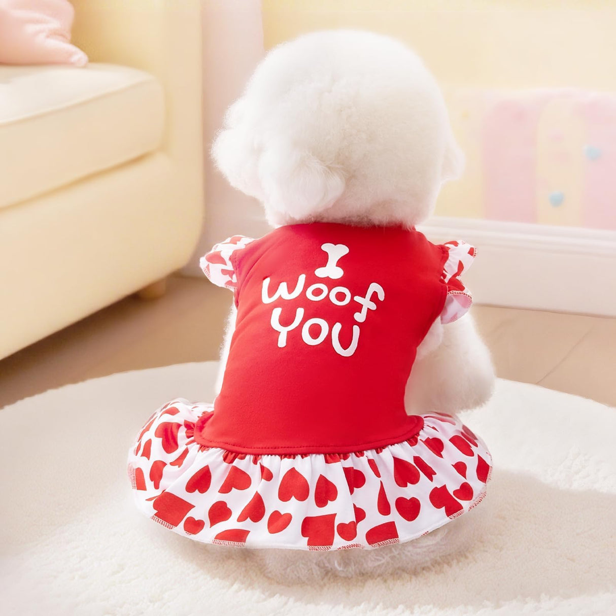 XPUDAC 4 Pieces Dog Dress Girl Dog Clothes for Dogs Girl Flower Dresses for Small Dogs Apparel Colorful Small Doggie Clothes Female (Large, 4 Flower)