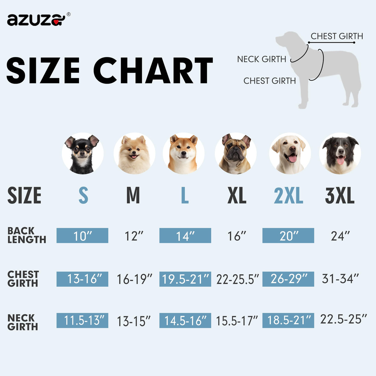 azuza Dog Jacket for Large Dogs Waterproof & Windproof Dog Coat for Small Dogs with Thick Fleece, High Collar with Leash Hole, Adjustable Velcro & Elastic Belly, Navy 3XL